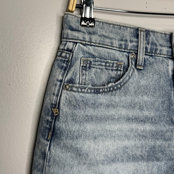 Veronica Beard Shiloh Denim Shorts Pebble Stone Wash Size 27 Button Fly Raw Hem - Picture 5 of 12